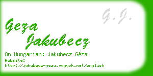 geza jakubecz business card